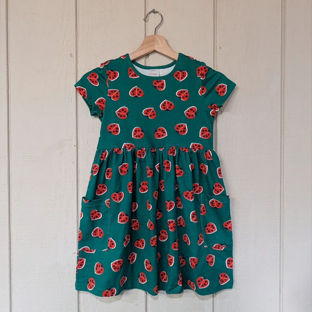 Hanna Andersson Play Dress With Pockets Love‎ Bugs Ladybug Heart